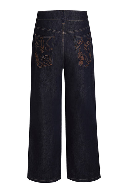 Serpent Weave Raw Denim Logger Pants