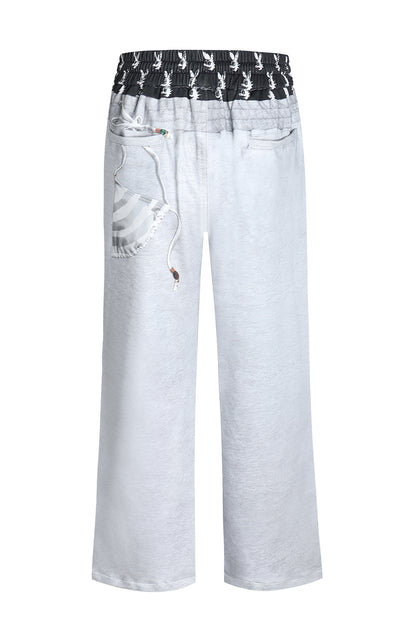 PLAY “D”oy Double-Waist Bikini&Doll Charm Graphic Cotton Baggy Pants