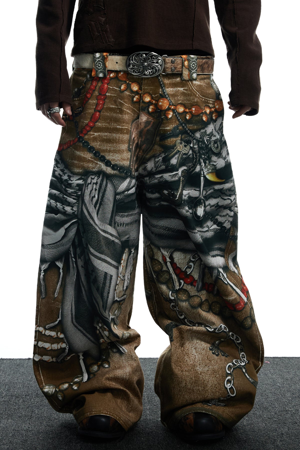 All-Over Print Bead Chain Pants