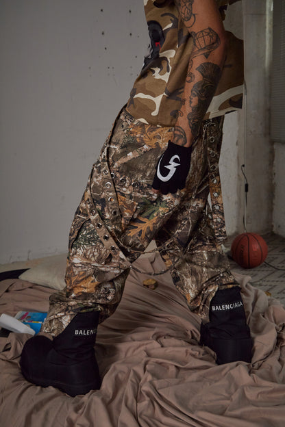 Camo Detachable Strapped Cargo Pants