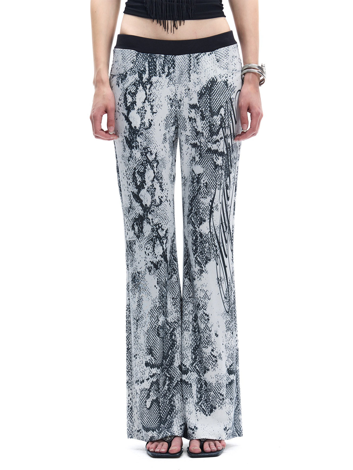 Sleek Python Print Flare Pants