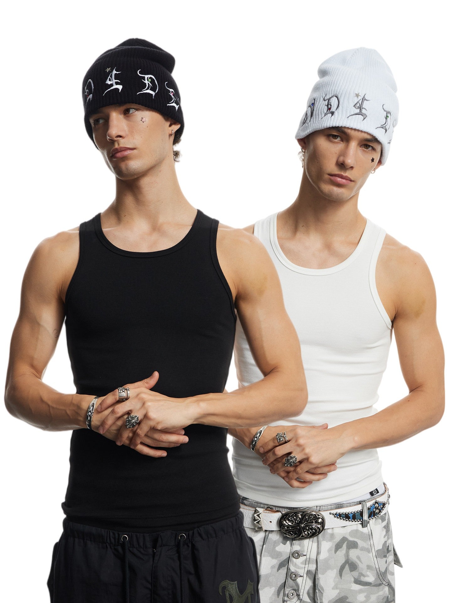Bullet Logo Stretch Ribbed Fitted Tank Top