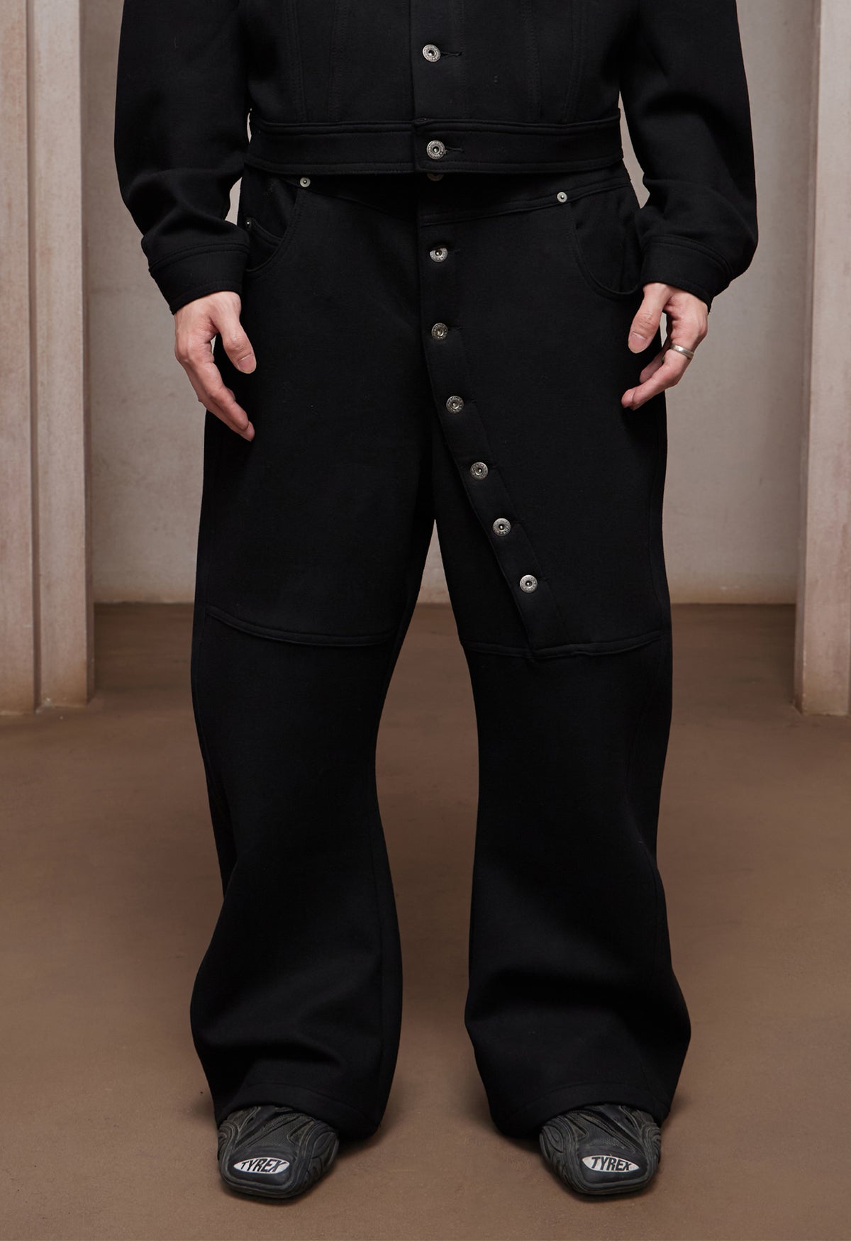 Essential｜Wool-Blend Long Button Fly Sweatpants