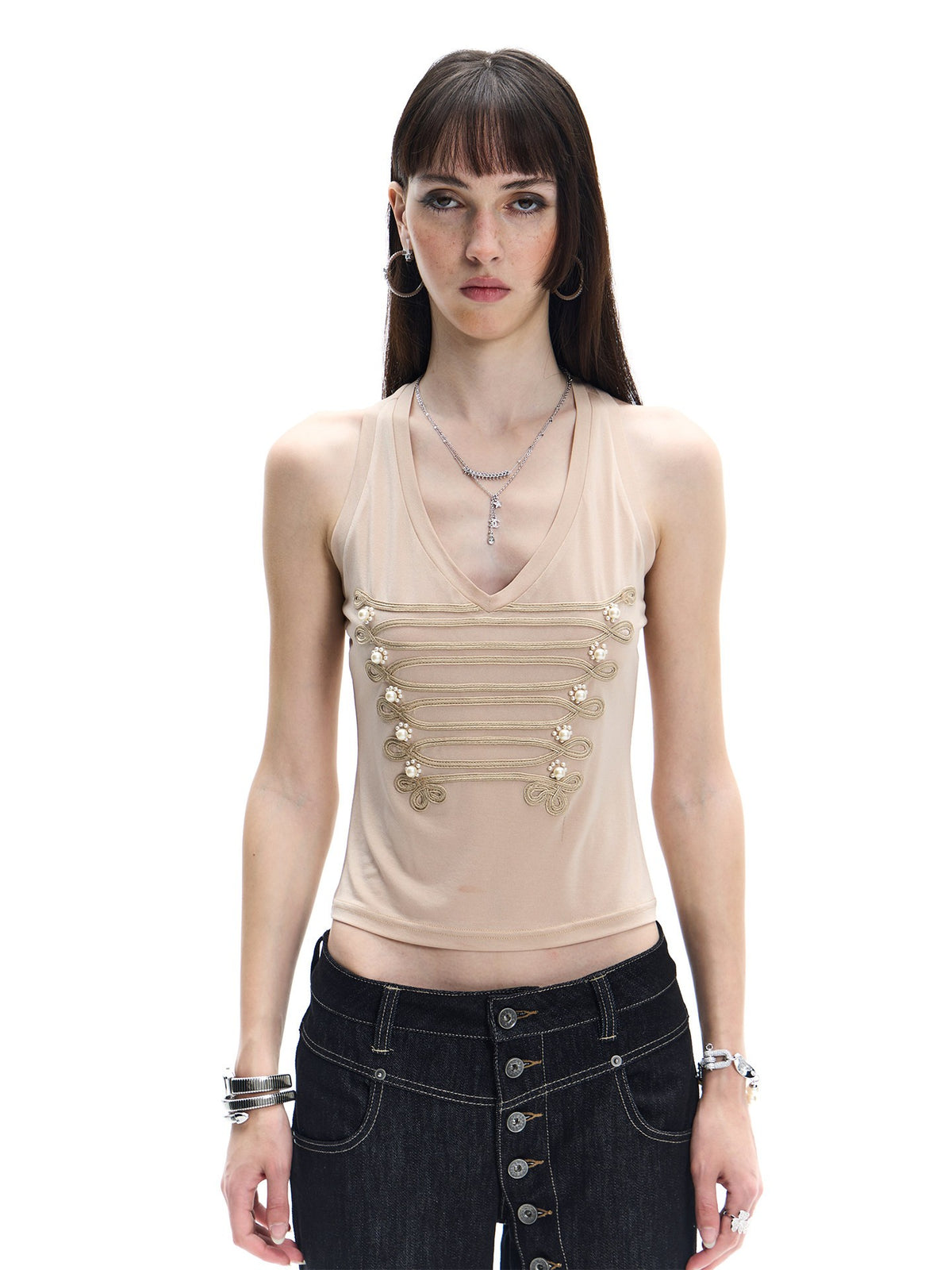 Pearl Cavalry V-Neck Tank Top