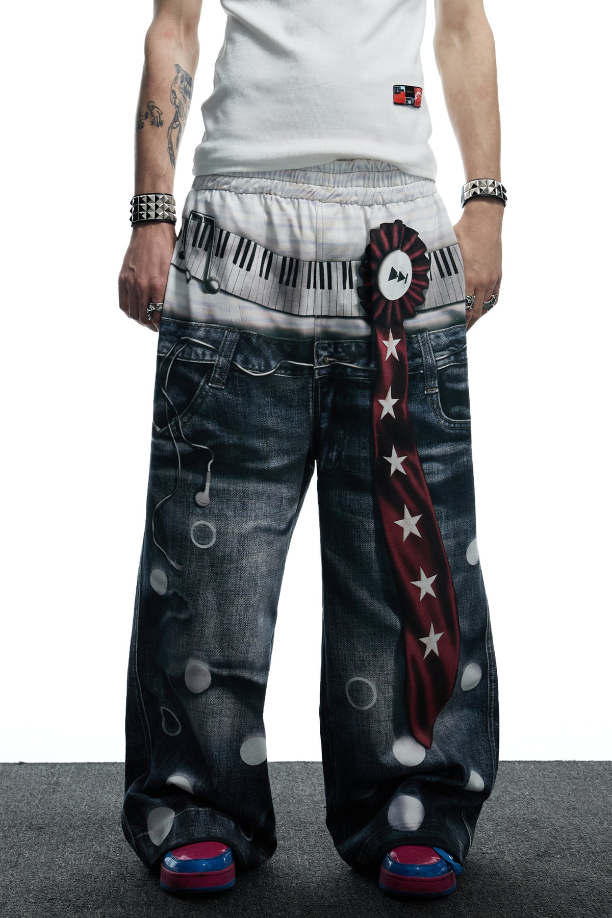 All-Over Print Tie Polka Dot Sweatpants
