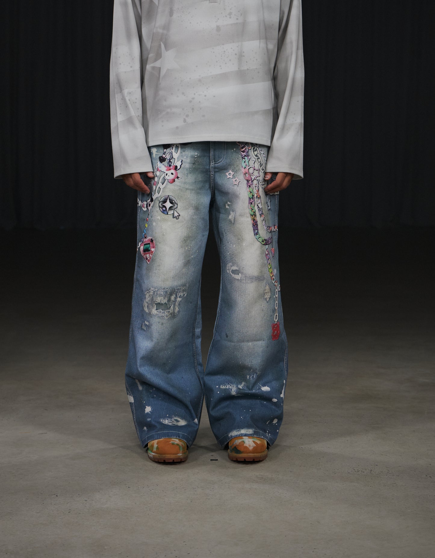 Y2K Cartoon Pendants Print Pants