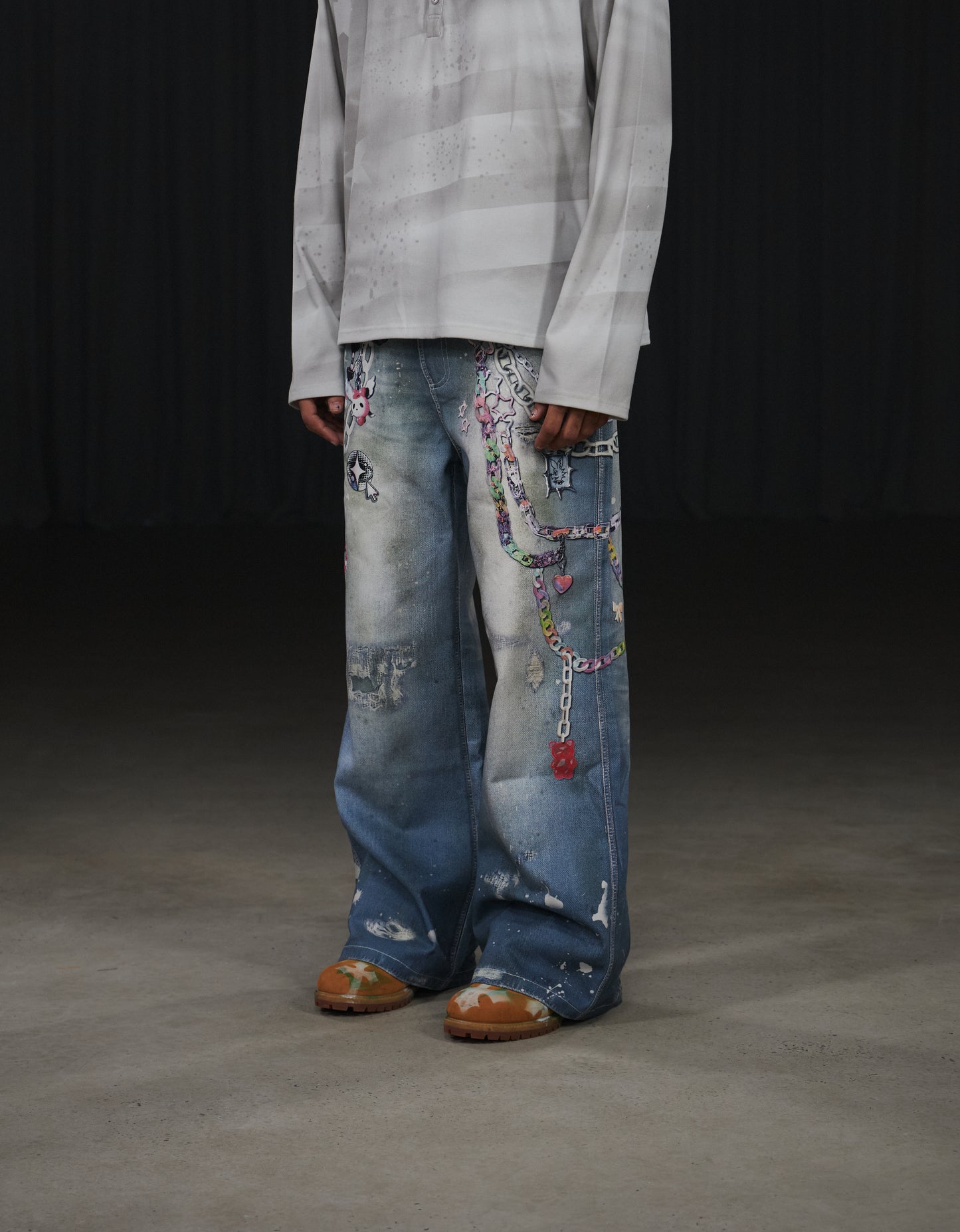 Y2K Cartoon Pendants Print Pants