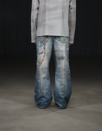 Y2K Cartoon Pendants Print Pants