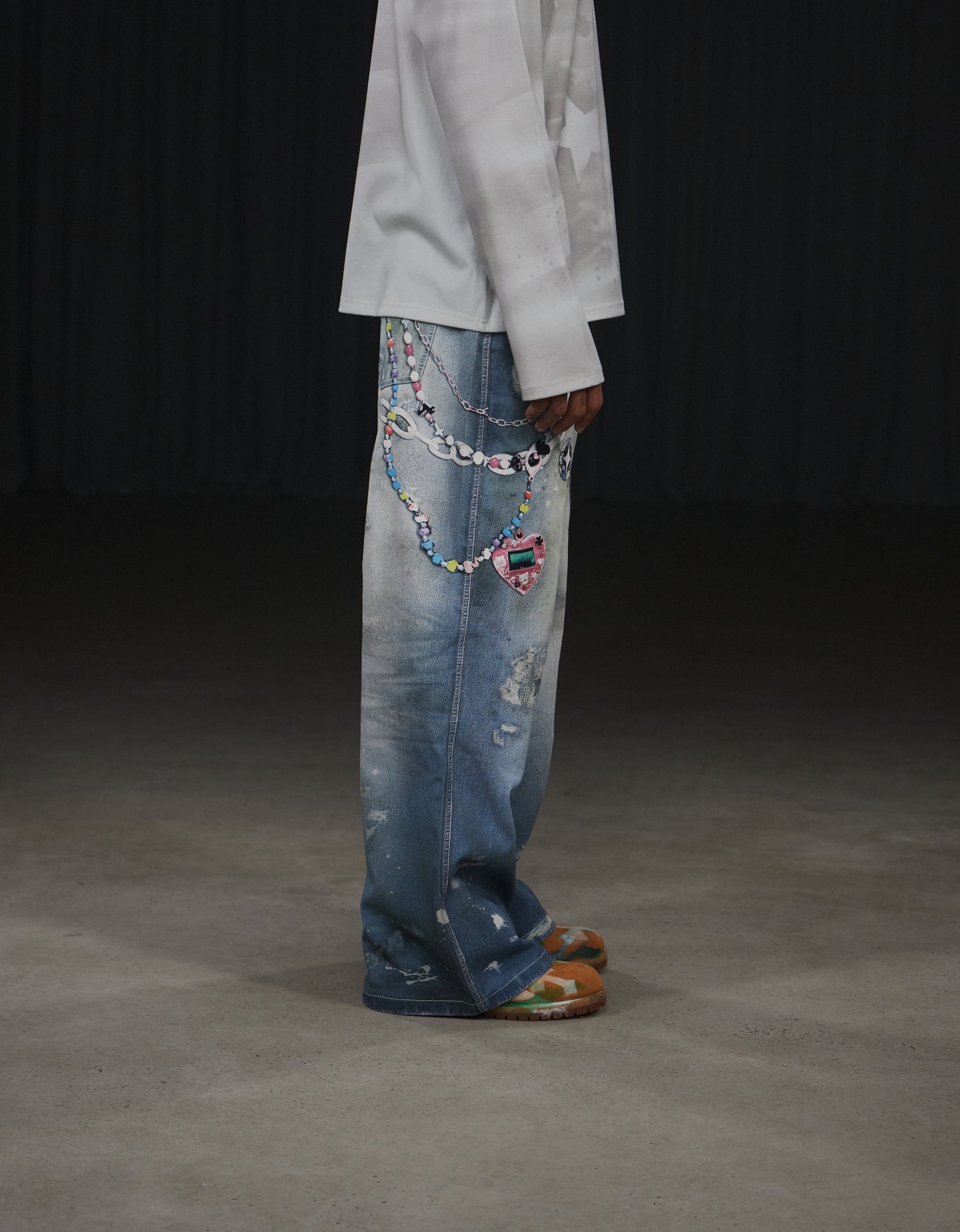 Y2K Cartoon Pendants Print Pants