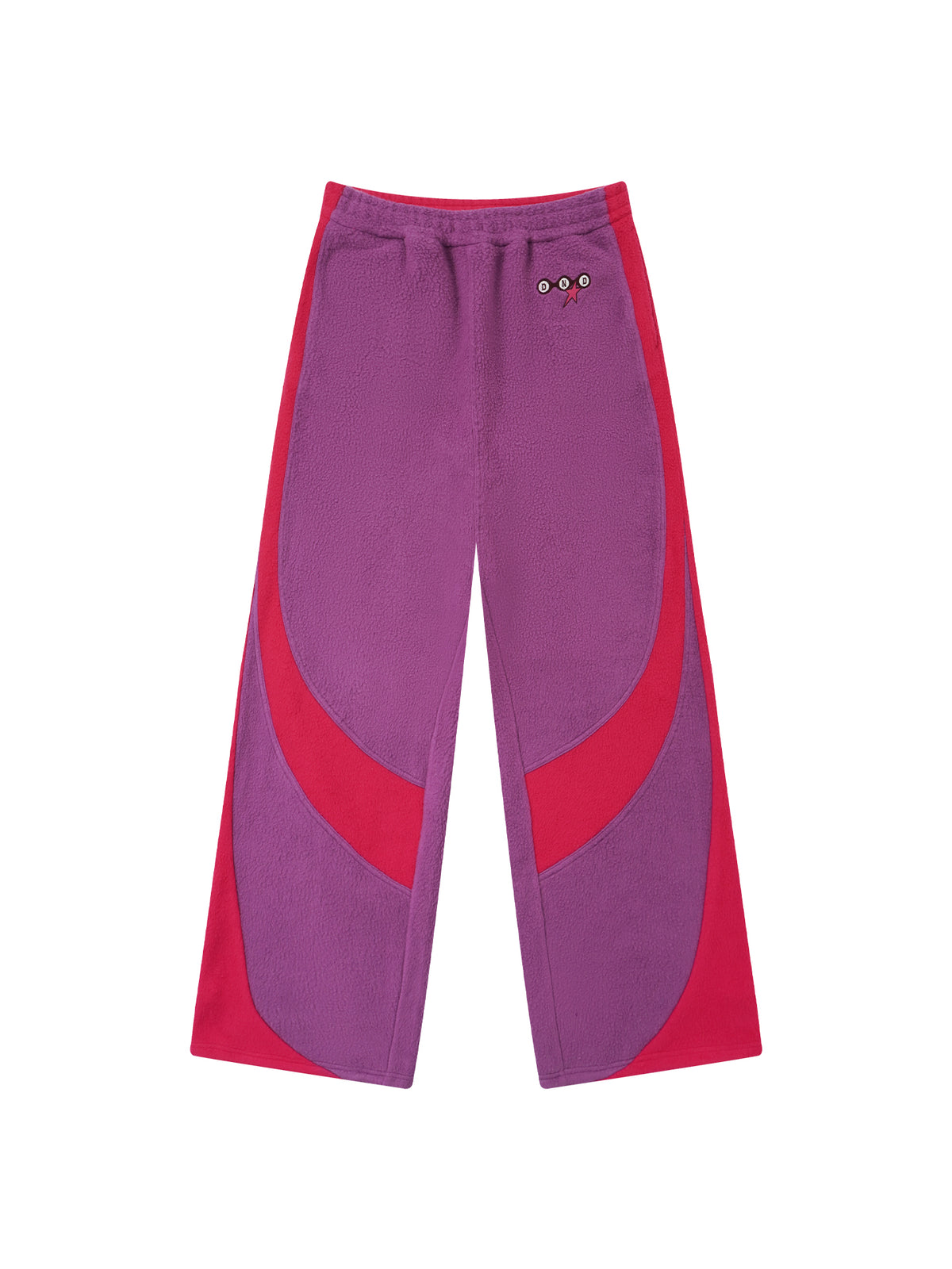 Colorblock Fleece Zip-Up Hoodie & Wide-Leg Sweatpants