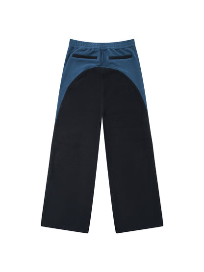 Colorblock Fleece Zip-Up Hoodie & Wide-Leg Sweatpants