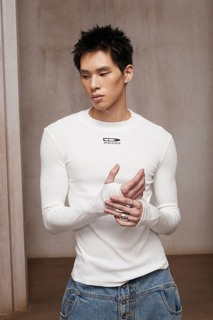 DND Bullet Logo Stretch Slim-Fit Long Sleeve Top