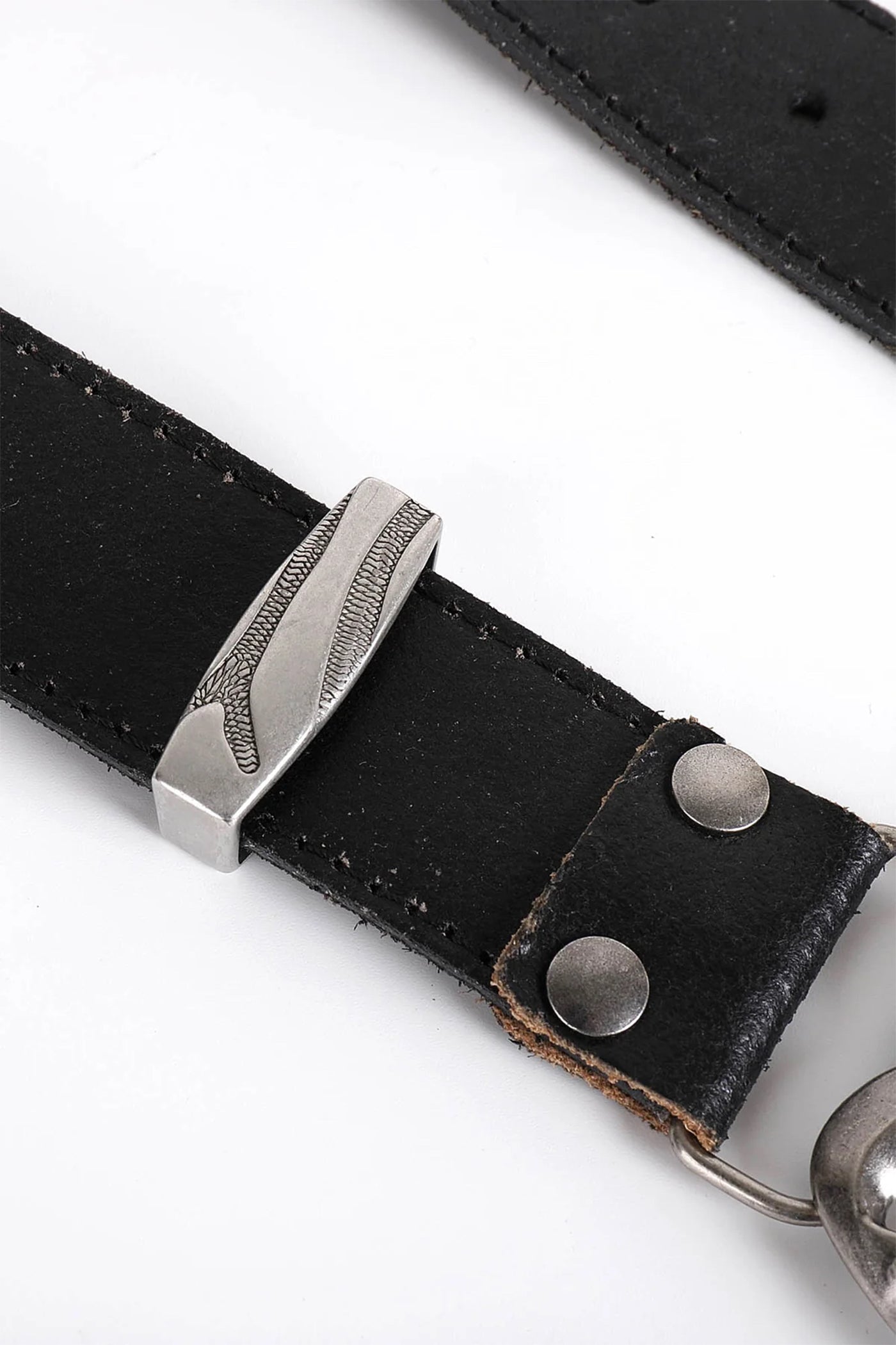 Studded Rhinestone Carved Buckle Leather Belt