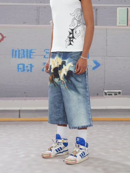 Heavenly Stampede Airbrushed 3/4 Pants