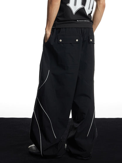 DND 4 Sports Reflective Stacked Track Parachute Pants