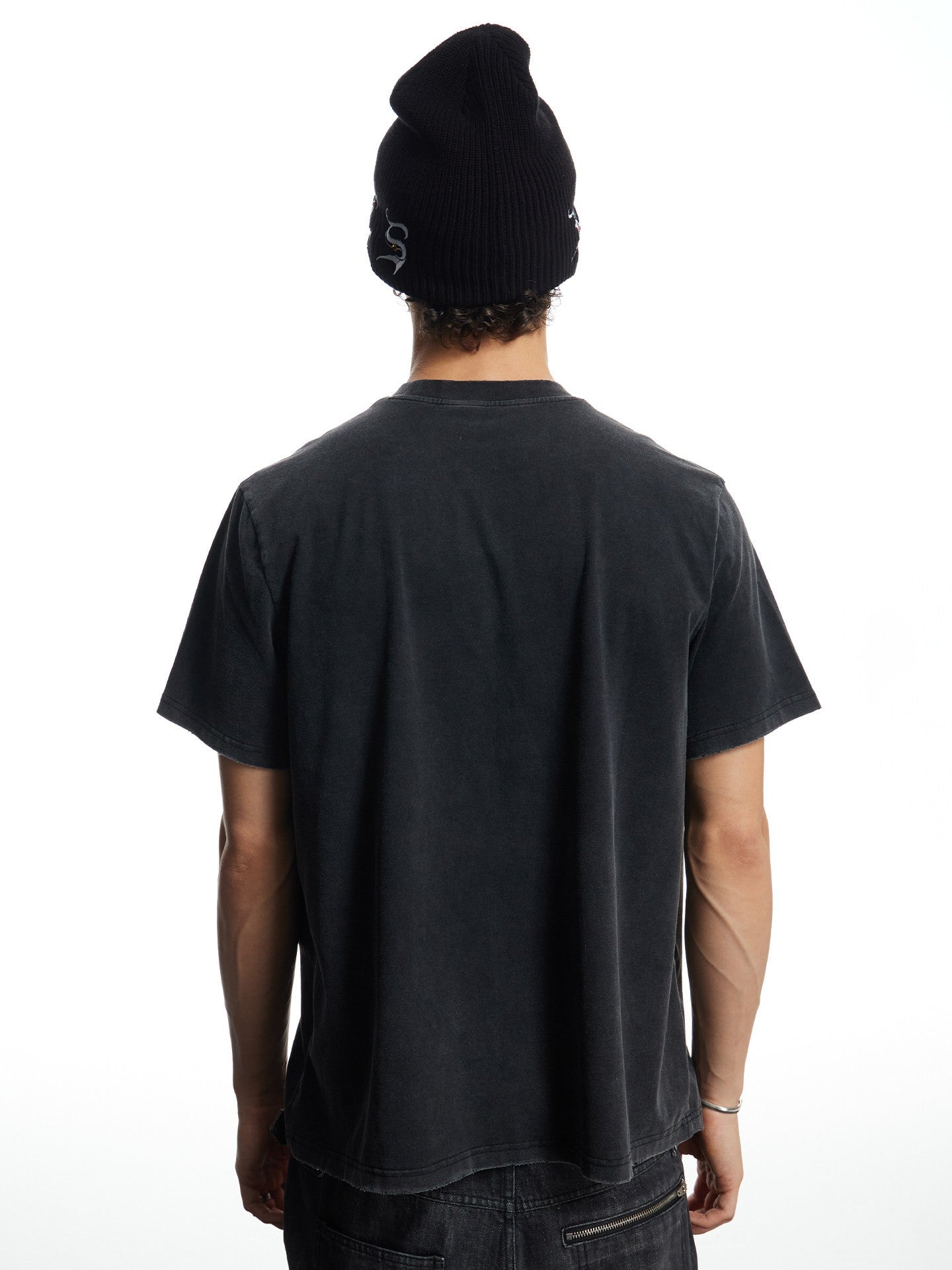 Heavy Washed Distorted Portrait Graphic Boxy T-Shirt