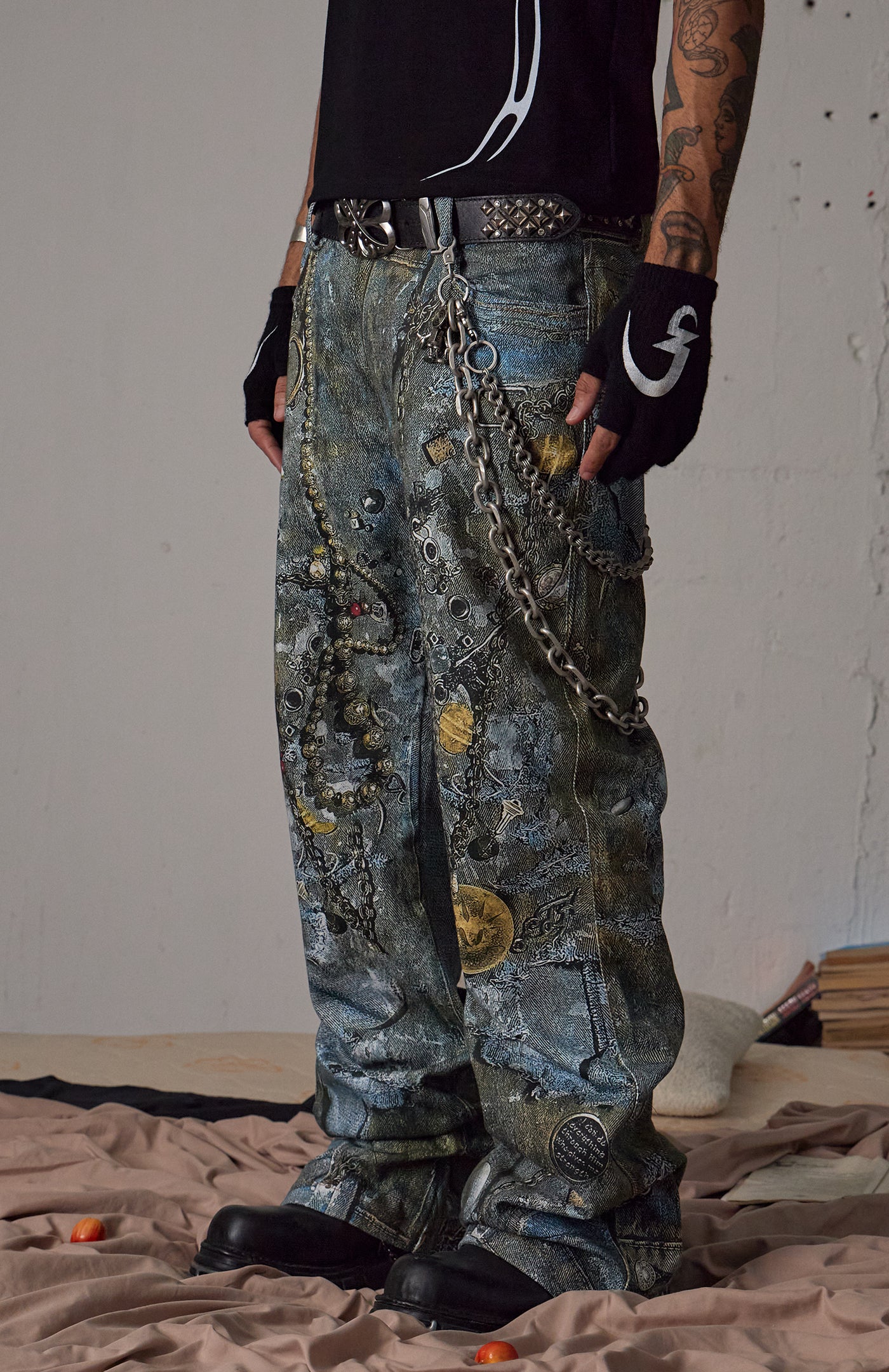 Gems Rotten Distressed Flared Jeans