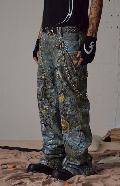 Gems Rotten Distressed Flared Jeans