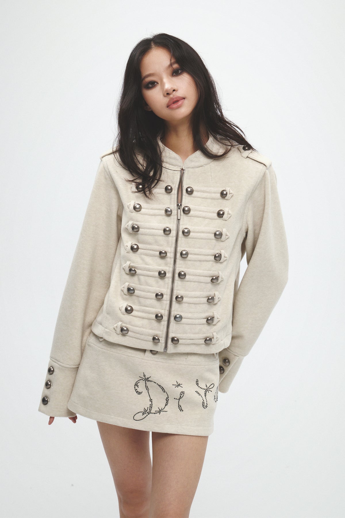 “DIVA” Rhinestone Low-Rise Mini Skirt