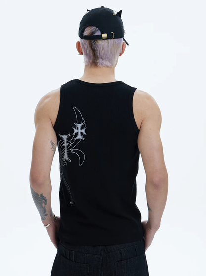 DND4DES Cross Side Graphic Tank Top
