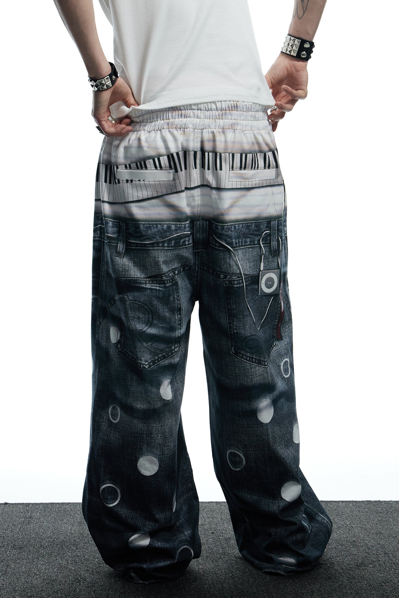 All-Over Print Tie Polka Dot Sweatpants