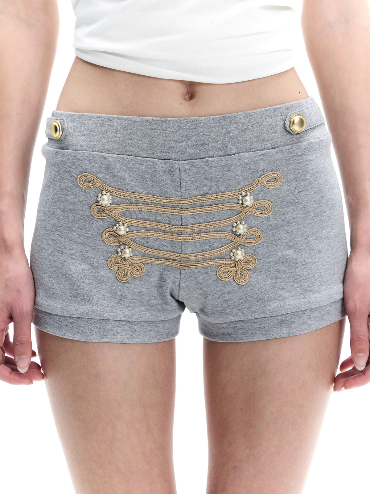 Cavalry Pearl-Trim Fitted Shorts