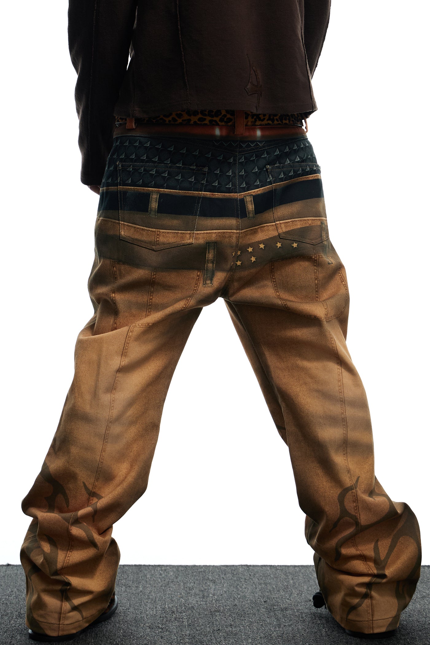 All-Over Print Double Waistband Pistol Pants
