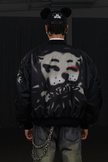 Graffiti Bulldog Bomber Jacket