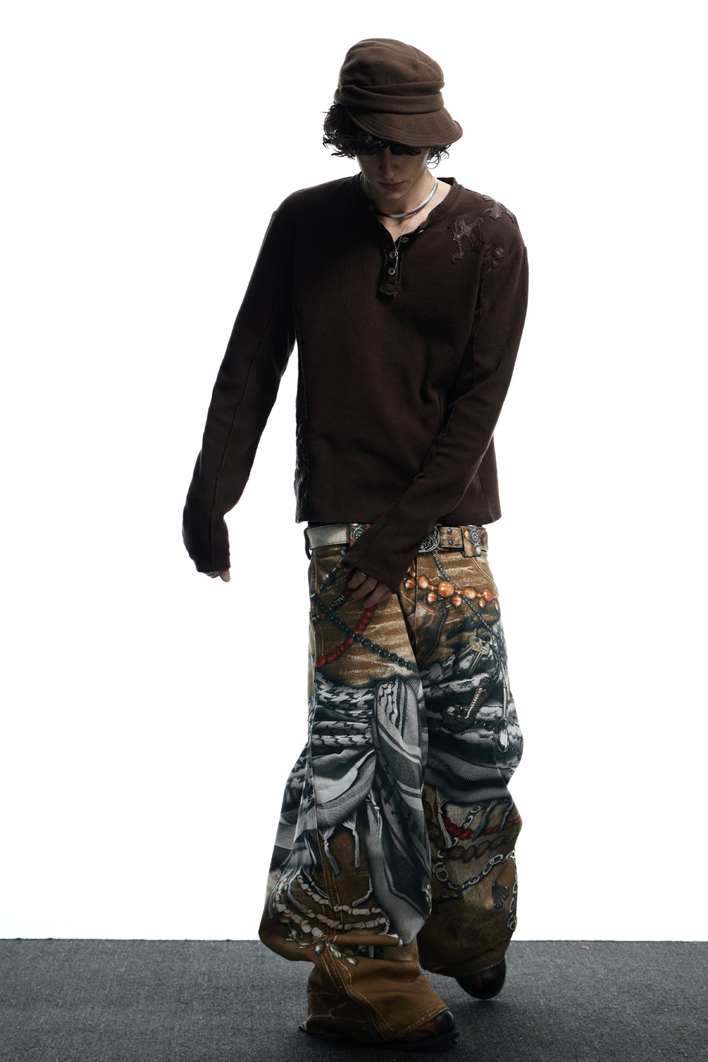 All-Over Print Bead Chain Pants