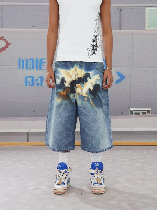 Heavenly Stampede Airbrushed 3/4 Pants