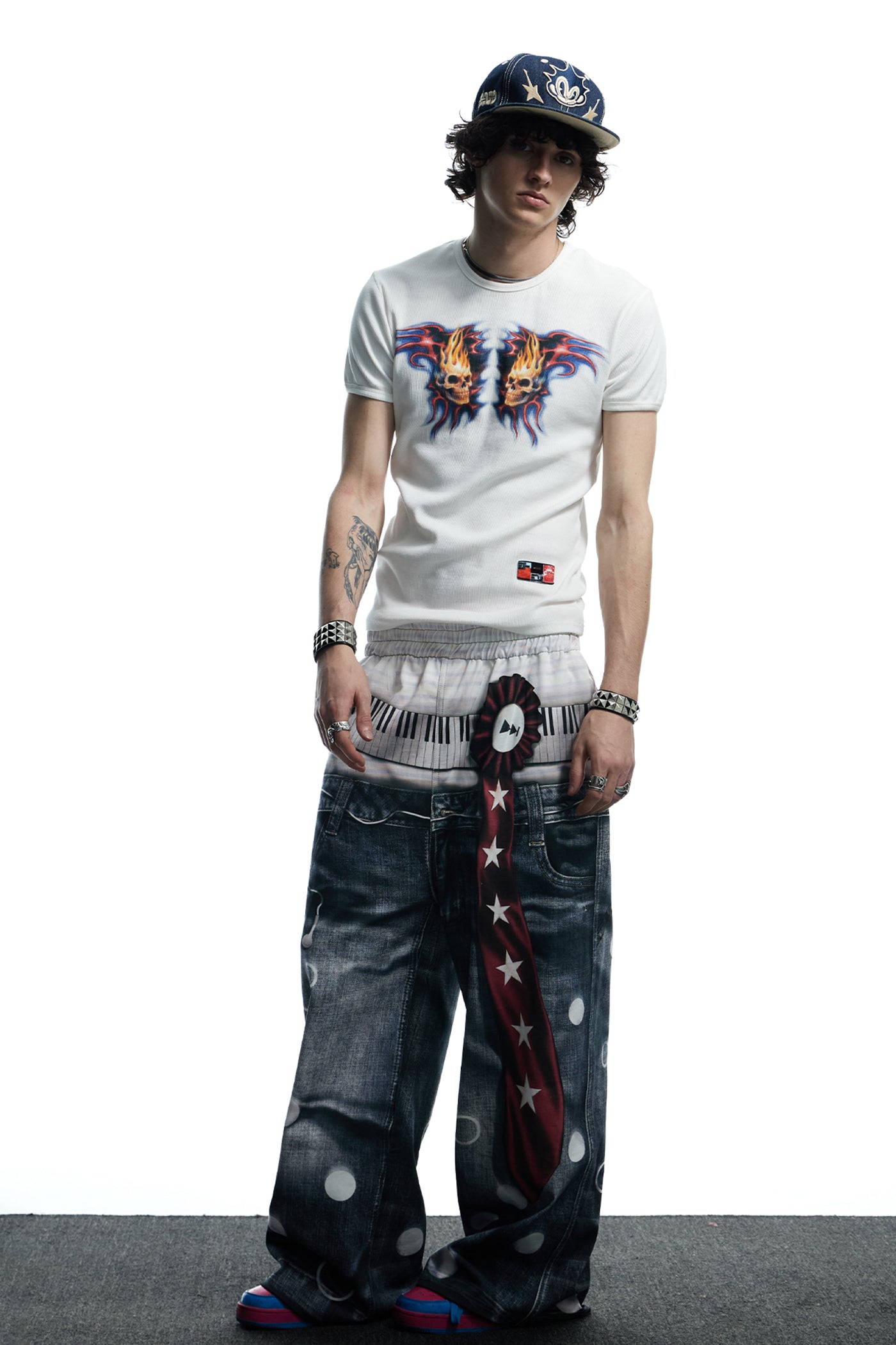 All-Over Print Tie Polka Dot Sweatpants