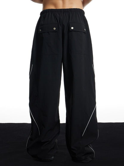 DND 4 Sports Reflective Stacked Track Parachute Pants