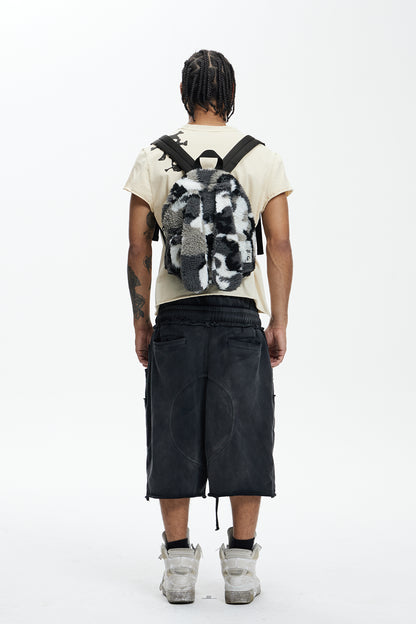 Multi Skulls Distressed Rolled Sleeve Tee