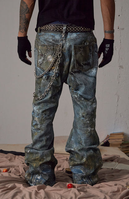 Gems Rotten Distressed Flared Jeans