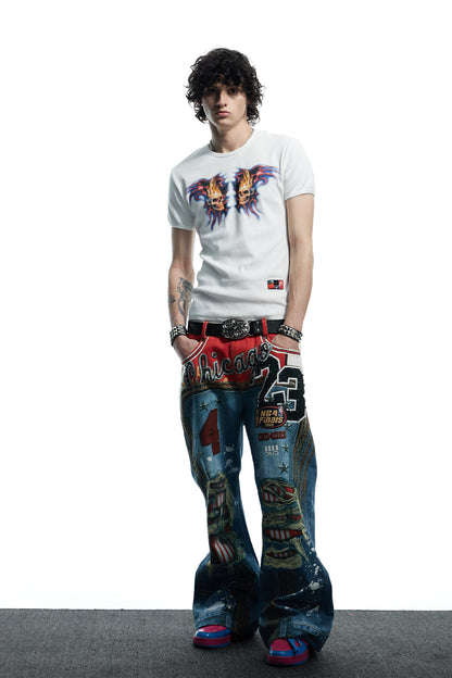 Purple Skeleton Slim T-Shirt
