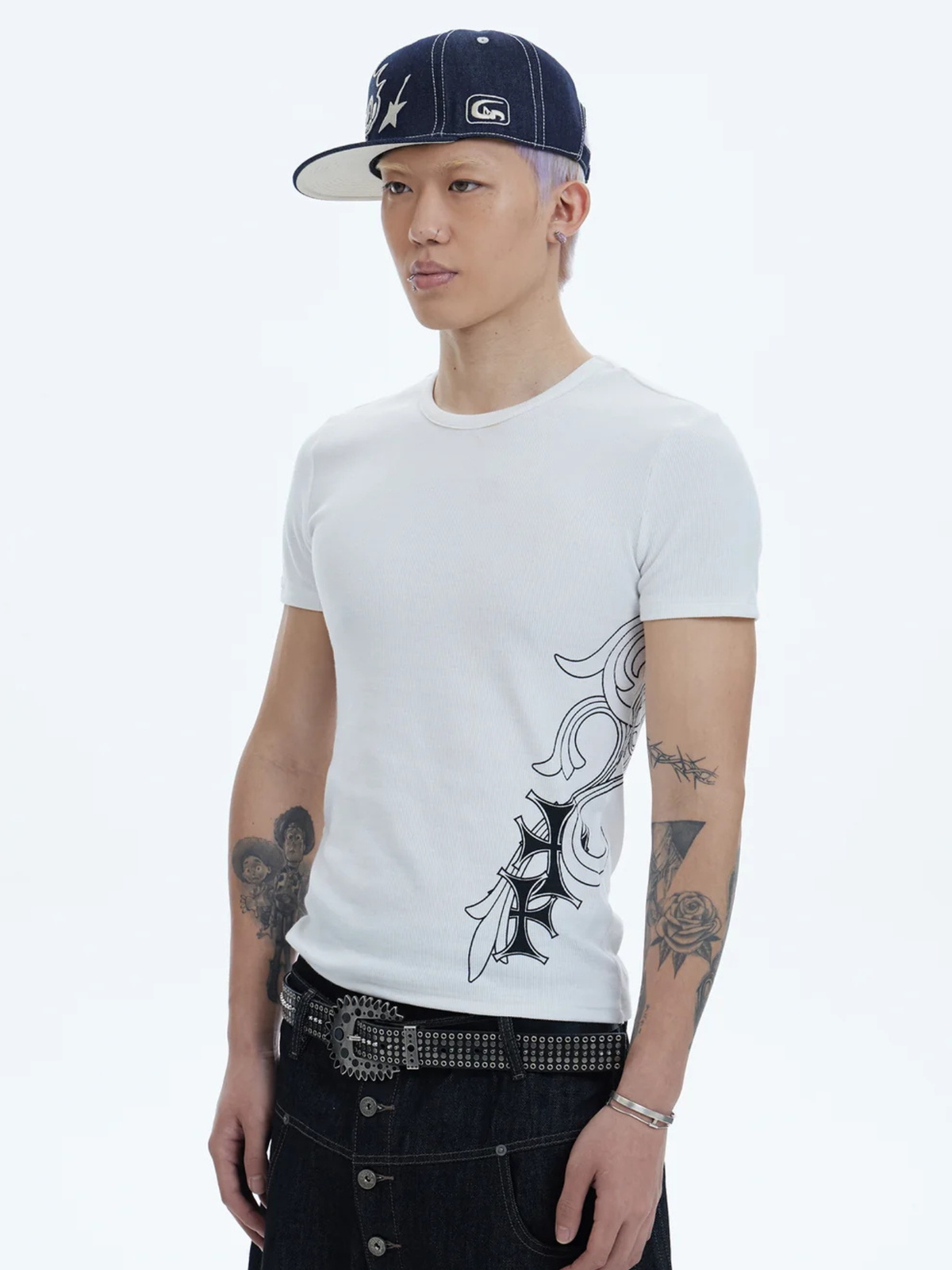 Cross Side Graphic Slim Fit Top - image 3 of 4