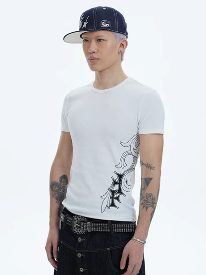Cross Side Graphic Slim Fit Top - image 3 of 4