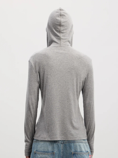 Gothic Graphic Half-Zip Hooded Long-Sleeve Top - image 3 of 7