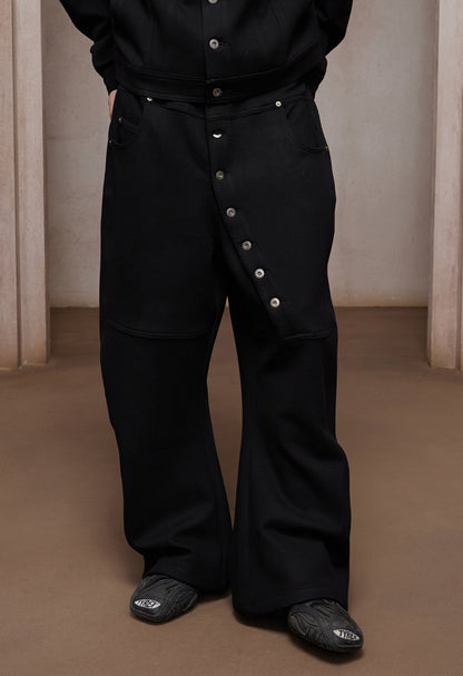 Essential｜Wool-Blend Long Button Fly Sweatpants