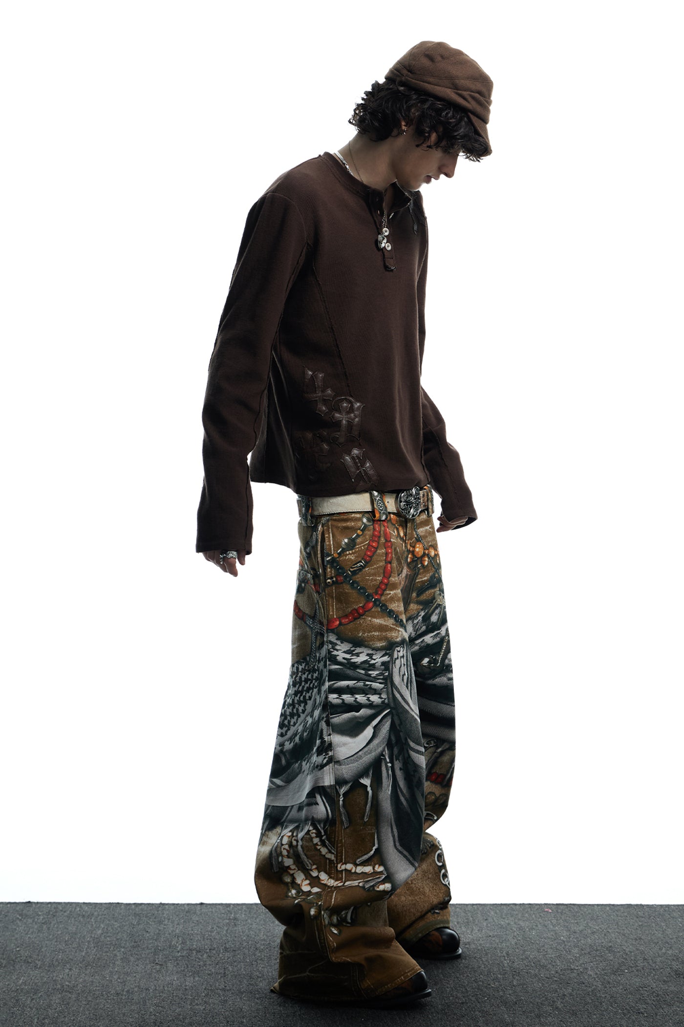 All-Over Print Bead Chain Pants