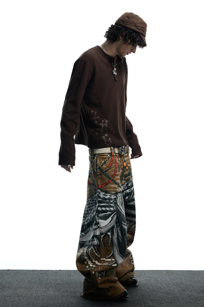 All-Over Print Bead Chain Pants