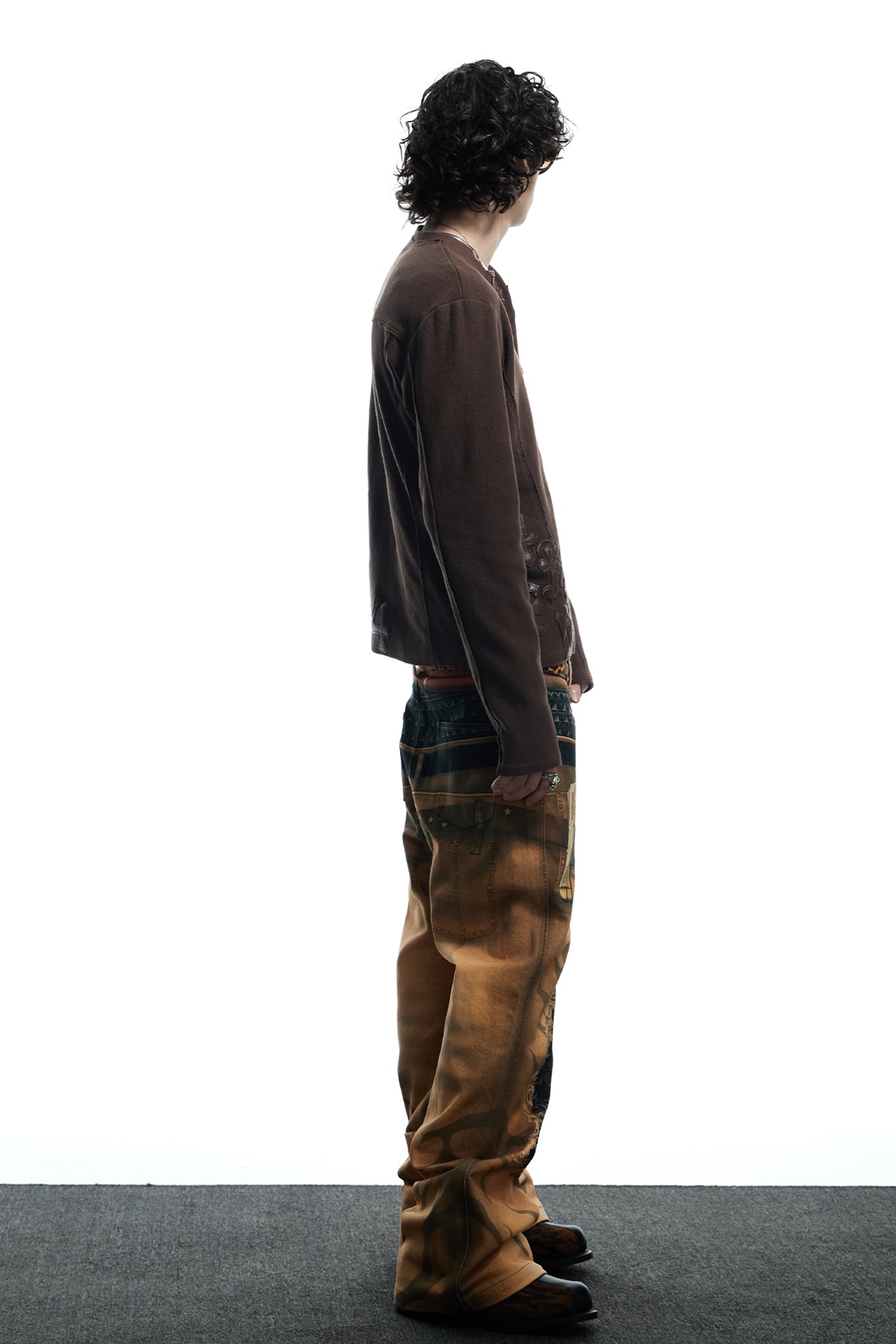 All-Over Print Double Waistband Pistol Pants