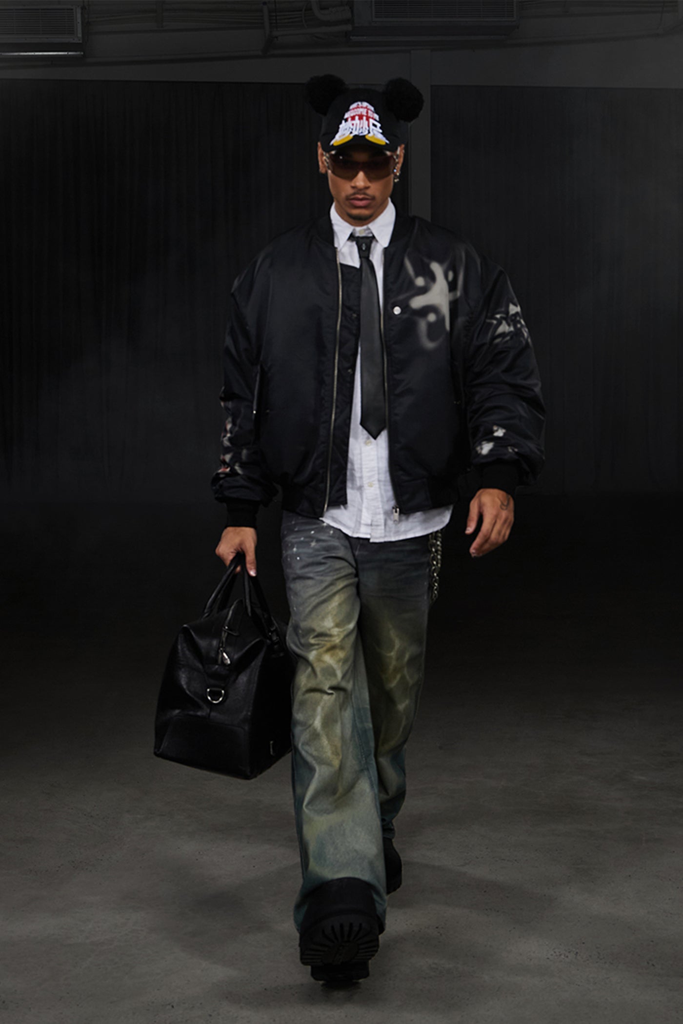 Graffiti Bulldog Bomber Jacket