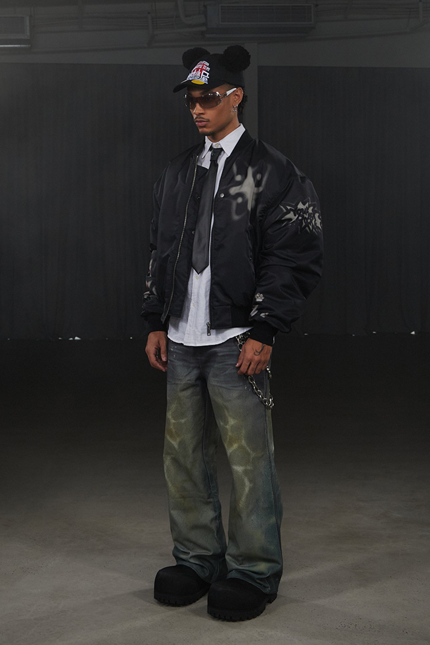 Graffiti Bulldog Bomber Jacket