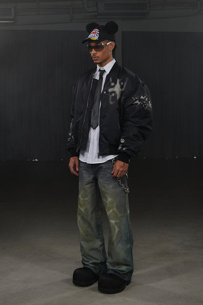 Graffiti Bulldog Bomber Jacket