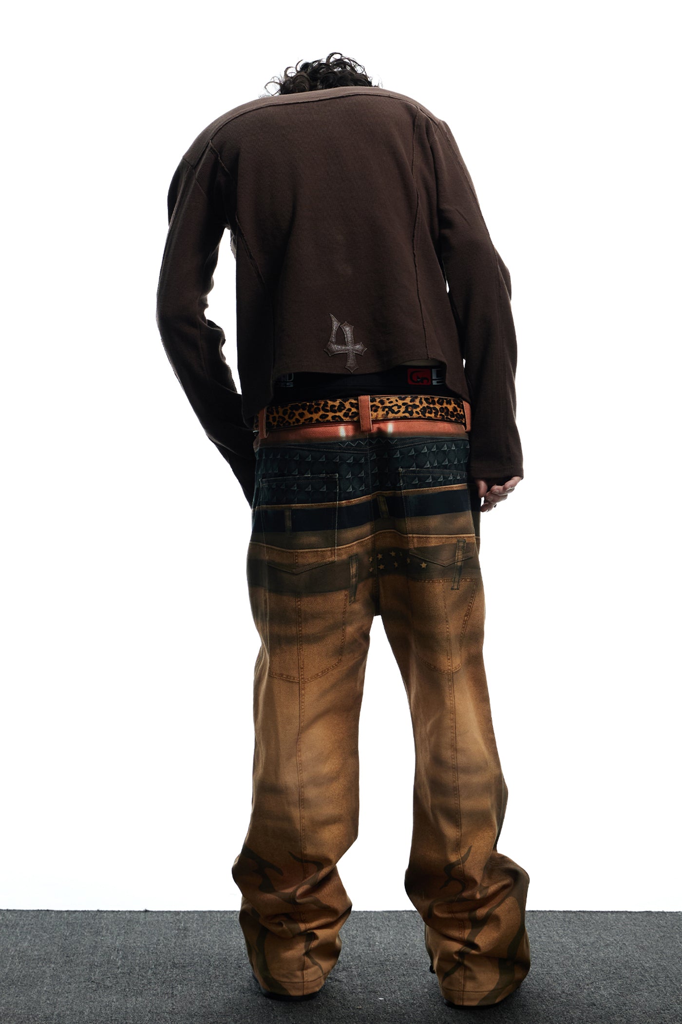 All-Over Print Double Waistband Pistol Pants