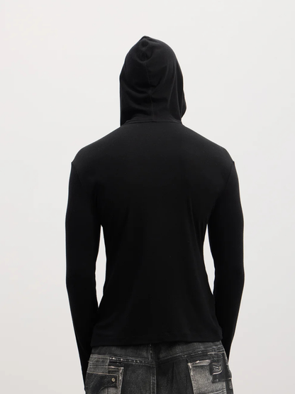 Gothic Graphic Half-Zip Hooded Long-Sleeve Top - image 5 of 7