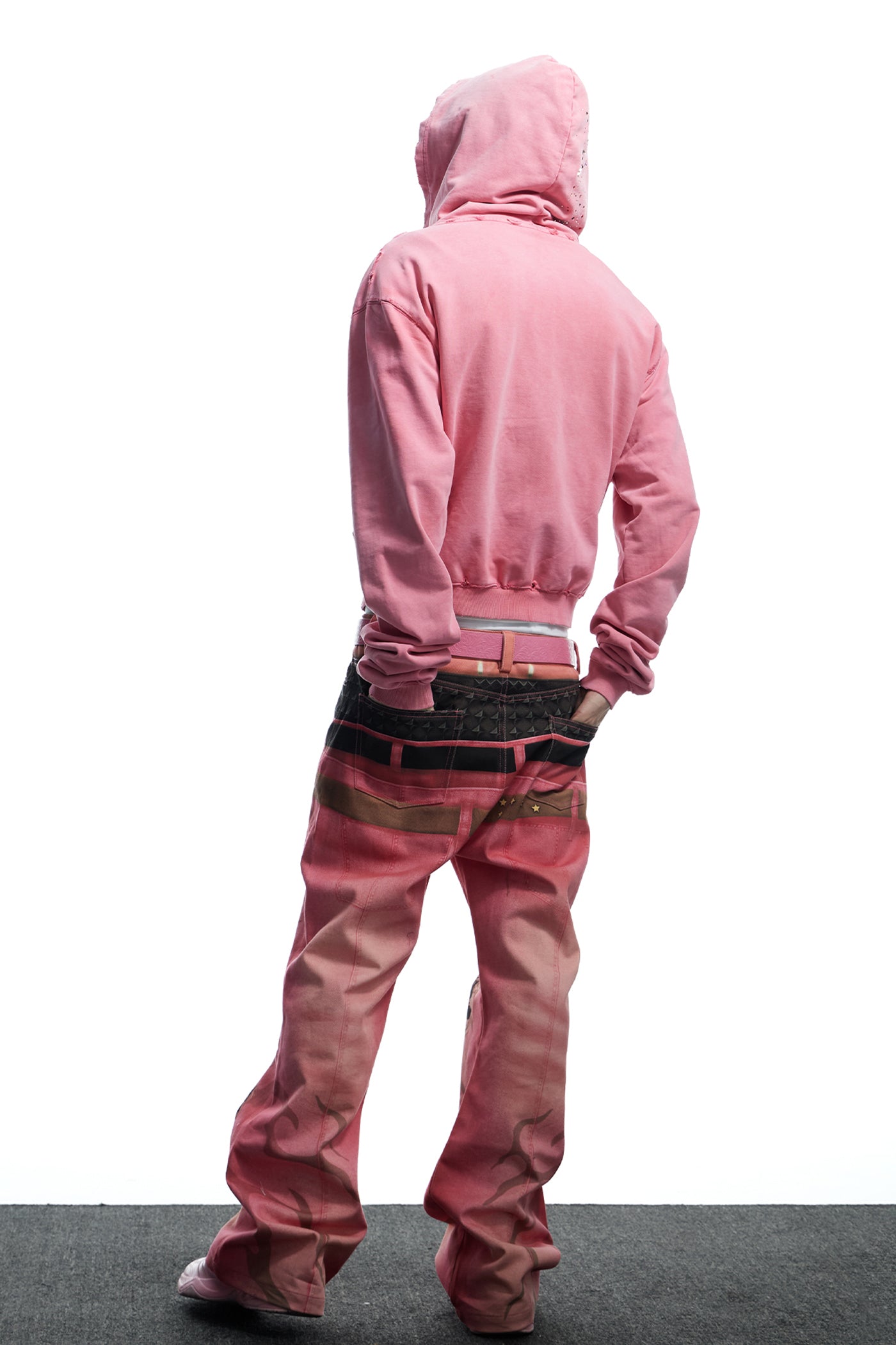 All-Over Print Double Waistband Pistol Pants