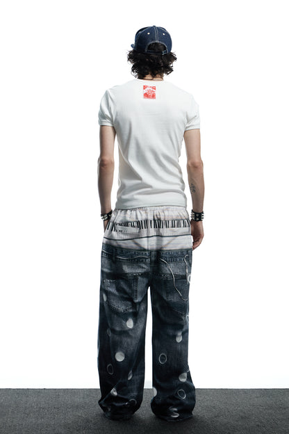 All-Over Print Tie Polka Dot Sweatpants