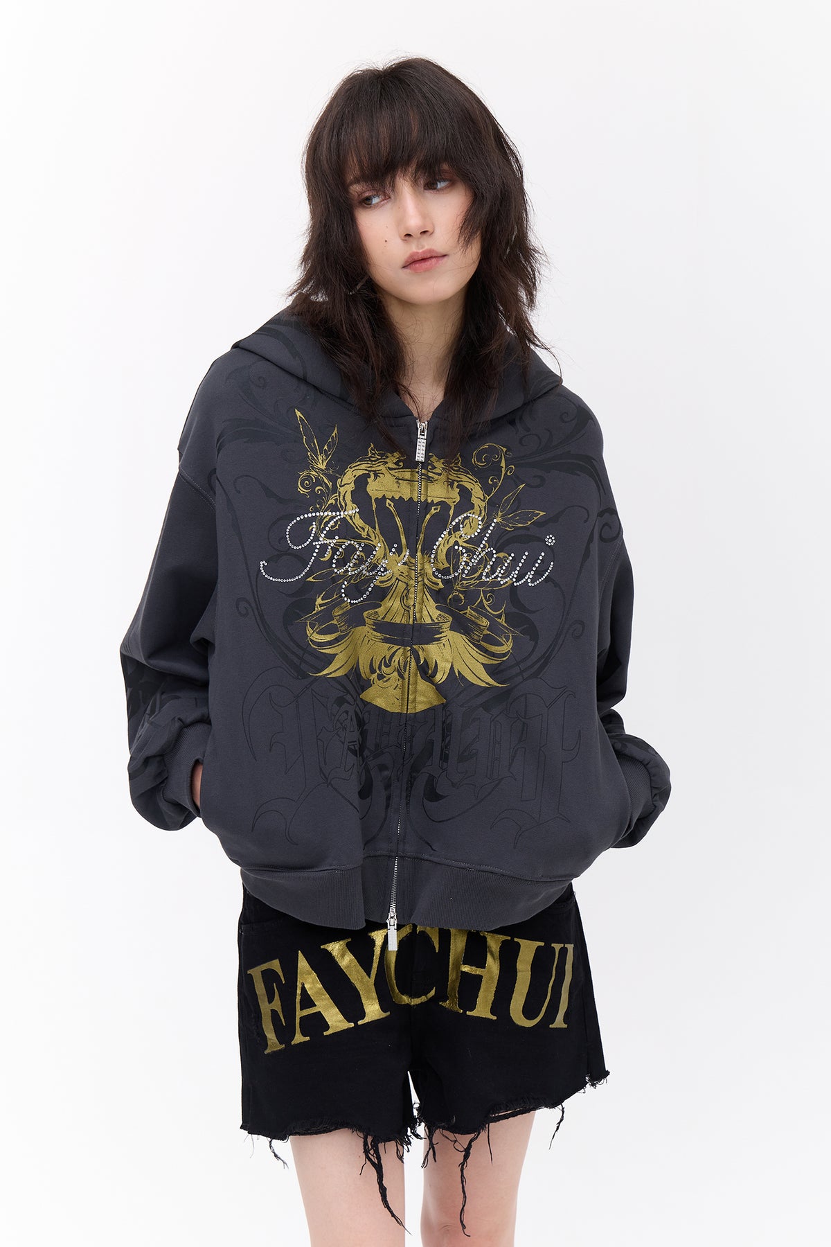 Gold foil vintage hoodie